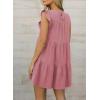 imageAcelitt Womens Summer Dresses 2025 Beach Casual Deep V Neck Loose Sundress Short Sleeve Mini DressYpink