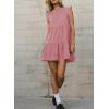 imageAcelitt Womens Summer Dresses 2025 Beach Casual Deep V Neck Loose Sundress Short Sleeve Mini DressYpink