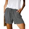 imageAcelitt Women Comfy Drawstring Casual Elastic Waist Pocketed ShortsS3XLCdark Gray