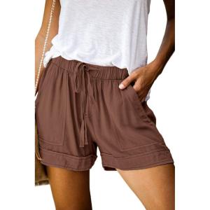 imageAcelitt Women Comfy Drawstring Casual Elastic Waist Pocketed ShortsS3XLCbrown