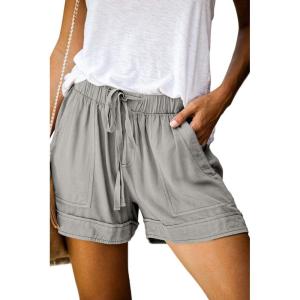 imageAcelitt Women Comfy Drawstring Casual Elastic Waist Pocketed ShortsS3XLCgray