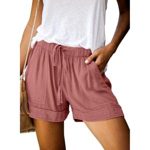 imageAcelitt Women Comfy Drawstring Casual Elastic Waist Pocketed ShortsS3XLCpink