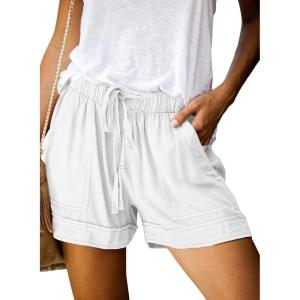 imageAcelitt Women Comfy Drawstring Casual Elastic Waist Pocketed ShortsS3XLCwhite
