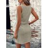 imageAcelitt Spring Summer Tank Dresses for Women 2025 Hollow Out Textured Drawstring Mini DressLaurel Green