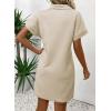 imageAcelitt Summer Lapel Collared Dresses for Women 2025 Batwing Short Sleeve Mini Dress Beach SundressBeige