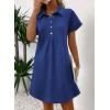imageAcelitt Summer Lapel Collared Dresses for Women 2025 Batwing Short Sleeve Mini Dress Beach SundressBlue