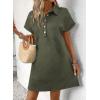 imageAcelitt Summer Lapel Collared Dresses for Women 2025 Batwing Short Sleeve Mini Dress Beach SundressFour Leaf Clover