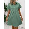imageAcelitt Summer Lapel Collared Dresses for Women 2025 Batwing Short Sleeve Mini Dress Beach SundressGreen