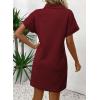 imageAcelitt Summer Lapel Collared Dresses for Women 2025 Batwing Short Sleeve Mini Dress Beach SundressRed
