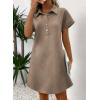 imageAcelitt Summer Lapel Collared Dresses for Women 2025 Batwing Short Sleeve Mini Dress Beach SundressSmoke Gray