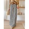 imageAcelitt Women Casual Drawstring Elastic Waist Striped Wide Leg Pants with Pockets SXXLBlack