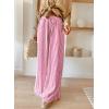 imageAcelitt Women Casual Drawstring Elastic Waist Striped Wide Leg Pants with Pockets SXXLPink