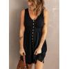 imageAcelitt Women Summer Casual Sleeveless Button Down Elastic Waist Swing Dresses XS2XLDblack