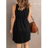 imageAcelitt Women Summer Casual Sleeveless Button Down Elastic Waist Swing Dresses XS2XLDblack