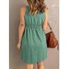 imageAcelitt Women Summer Casual Sleeveless Button Down Elastic Waist Swing Dresses XS2XLDgreen