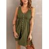 imageAcelitt Women Summer Casual Sleeveless Button Down Elastic Waist Swing Dresses XS2XLEarmy Green