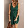 imageAcelitt Women Summer Casual Sleeveless Button Down Elastic Waist Swing Dresses XS2XLEdark Green