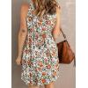 imageAcelitt Women Summer Casual Sleeveless Button Down Elastic Waist Swing Dresses XS2XLEfloral Orange