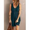 imageAcelitt Women Summer Casual Sleeveless Button Down Elastic Waist Swing Dresses XS2XLEgreen2
