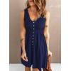 imageAcelitt Women Summer Casual Sleeveless Button Down Elastic Waist Swing Dresses XS2XLEnavy Blue