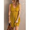 imageAcelitt Women Summer Casual Sleeveless Button Down Elastic Waist Swing Dresses XS2XLEorange
