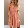 imageAcelitt Women Summer Casual Sleeveless Button Down Elastic Waist Swing Dresses XS2XLEpink2