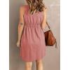 imageAcelitt Women Summer Casual Sleeveless Button Down Elastic Waist Swing Dresses XS2XLEpink3