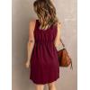 imageAcelitt Women Summer Casual Sleeveless Button Down Elastic Waist Swing Dresses XS2XLEred