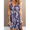 imageAcelitt Women Summer Casual Sleeveless Button Down Elastic Waist Swing Dresses XS2XLGfloral