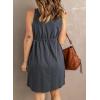 imageAcelitt Women Summer Casual Sleeveless Button Down Elastic Waist Swing Dresses XS2XLGray