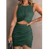 imageAcelitt Womens 2025 Summer Sleeveless Tank Dresses Cut Out Twist Bodycon Wrap Party Evening Mini DressGreen