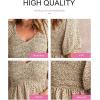 imageAcelitt Womens Spring Summer Puff Short Sleeve Peplum Top Casual V Neck Smocked Blouses Dressy ShirtCgreen