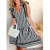 imageAcelitt Womens Summer Sleeveless Striped Dresses Casual Loose V Neck Flowy Ruffle Babydoll Dress Beach Vacation SundressBlack and White Stripe