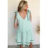 imageAcelitt Womens Summer Sleeveless Striped Dresses Casual Loose V Neck Flowy Ruffle Babydoll Dress Beach Vacation SundressGreen and White Stripe