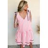 imageAcelitt Womens Summer Sleeveless Striped Dresses Casual Loose V Neck Flowy Ruffle Babydoll Dress Beach Vacation SundressPink and White Stripe