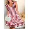 imageAcelitt Womens Summer Sleeveless Striped Dresses Casual Loose V Neck Flowy Ruffle Babydoll Dress Beach Vacation SundressRed and White Stripe