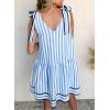 imageAcelitt Womens Summer Sleeveless Striped Dresses Casual Loose V Neck Flowy Ruffle Babydoll Dress Beach Vacation SundressSky Blue and White Stripe