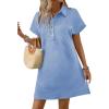 imageAcelitt Summer Lapel Collared Dresses for Women 2025 Batwing Short Sleeve Mini Dress Beach SundressMyosotis