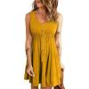imageAcelitt Women Summer Casual Sleeveless Button Down Elastic Waist Swing Dresses XS2XLEorange