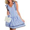 imageAcelitt Womens Summer Sleeveless Striped Dresses Casual Loose V Neck Flowy Ruffle Babydoll Dress Beach Vacation SundressBlue and White Stripe