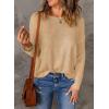 imageAcelitt Womens Casual Lightweight Long Sleeve Crewneck Knit Shirts Tops SXXLApricot