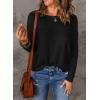 imageAcelitt Womens Casual Lightweight Long Sleeve Crewneck Knit Shirts Tops SXXLBlack