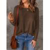 imageAcelitt Womens Casual Lightweight Long Sleeve Crewneck Knit Shirts Tops SXXLBrown