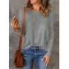imageAcelitt Womens Casual Lightweight Long Sleeve Crewneck Knit Shirts Tops SXXLGray