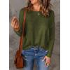 imageAcelitt Womens Casual Lightweight Long Sleeve Crewneck Knit Shirts Tops SXXLGreen