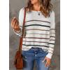 imageAcelitt Womens Casual Lightweight Long Sleeve Crewneck Knit Shirts Tops SXXLStripe