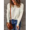 imageAcelitt Womens Casual Lightweight Long Sleeve Crewneck Knit Shirts Tops SXXLWhite