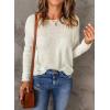 imageAcelitt Womens Casual Lightweight Long Sleeve Crewneck Knit Shirts Tops SXXLWhite