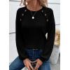 imageAcelitt Womens Fall Long Sleeve Tunic Tops Casual Crew Neck Dressy Shirt Lace Patchwork Blouses Pullover SweatersBlack