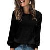 imageAcelitt Womens Fall Long Sleeve Tunic Tops Casual Crew Neck Dressy Shirt Lace Patchwork Blouses Pullover SweatersBlack